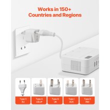 Voltage Converter Step Down 220V to 110V Travel Adapter with 2 USB C Ports