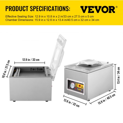 VEVOR Chamber Vacuum Sealer Machine DZ 260S Commercial Kitchen Food Chamber Vacuum Sealer, 110V Packaging Machine Sealer for Food Saver, Home, Commercial Using