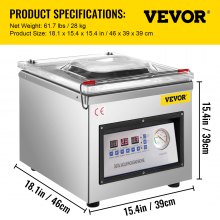 Vevor DZ-260C Digital Vacuum Sealer Food Vacuum Sealing Packing Machine 220V