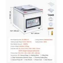 Vevor DZ-260C Digital Vacuum Sealer Food Vacuum Sealing Packing Machine 220V
