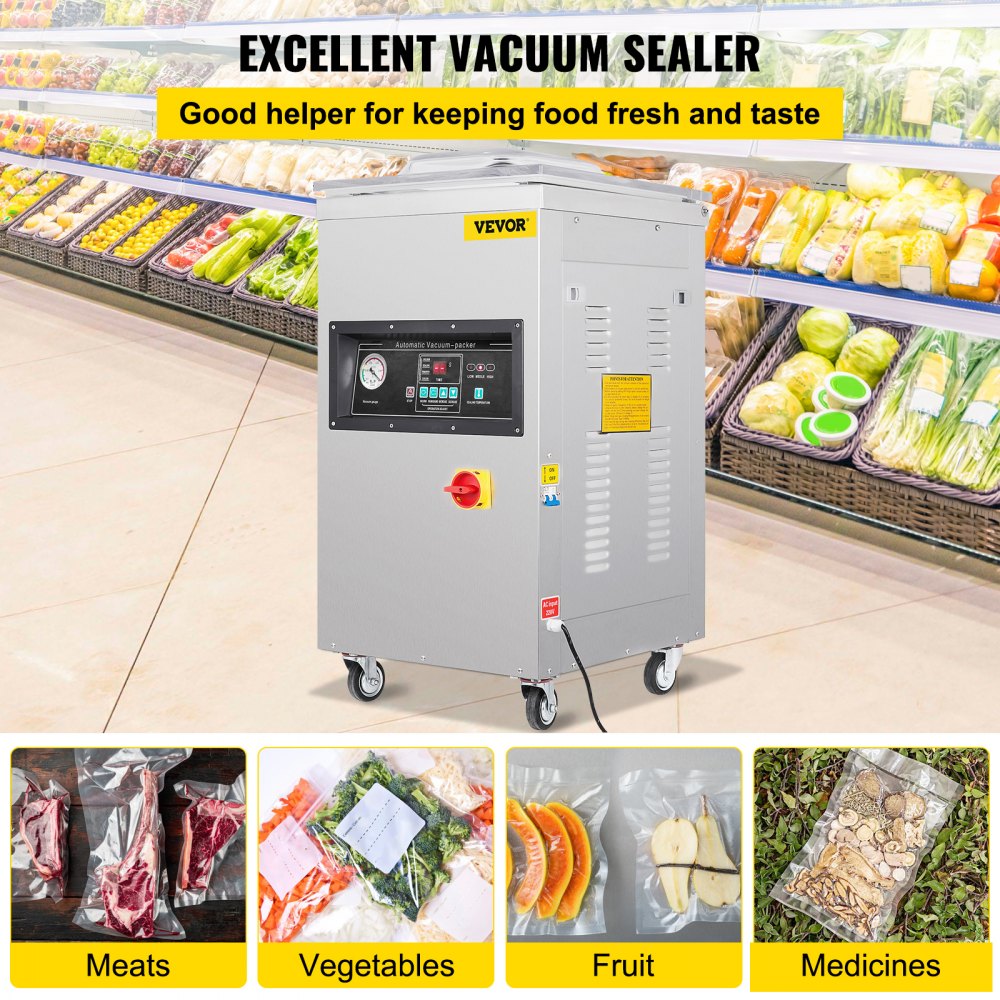 VEVOR Vacuum Sealer Machine, 95Kpa 350W Powerful Dual Pump and