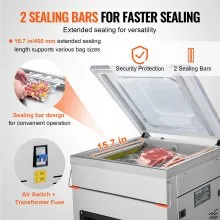 VEVOR Chamber Vacuum Sealer, 600W Sealing Power, Vacuum Packing Machine for Wet Foods, Meats, Marinades and More, Compact Size with 15.7" Sealing Length, Applied in Home Kitchen and Commercial Use