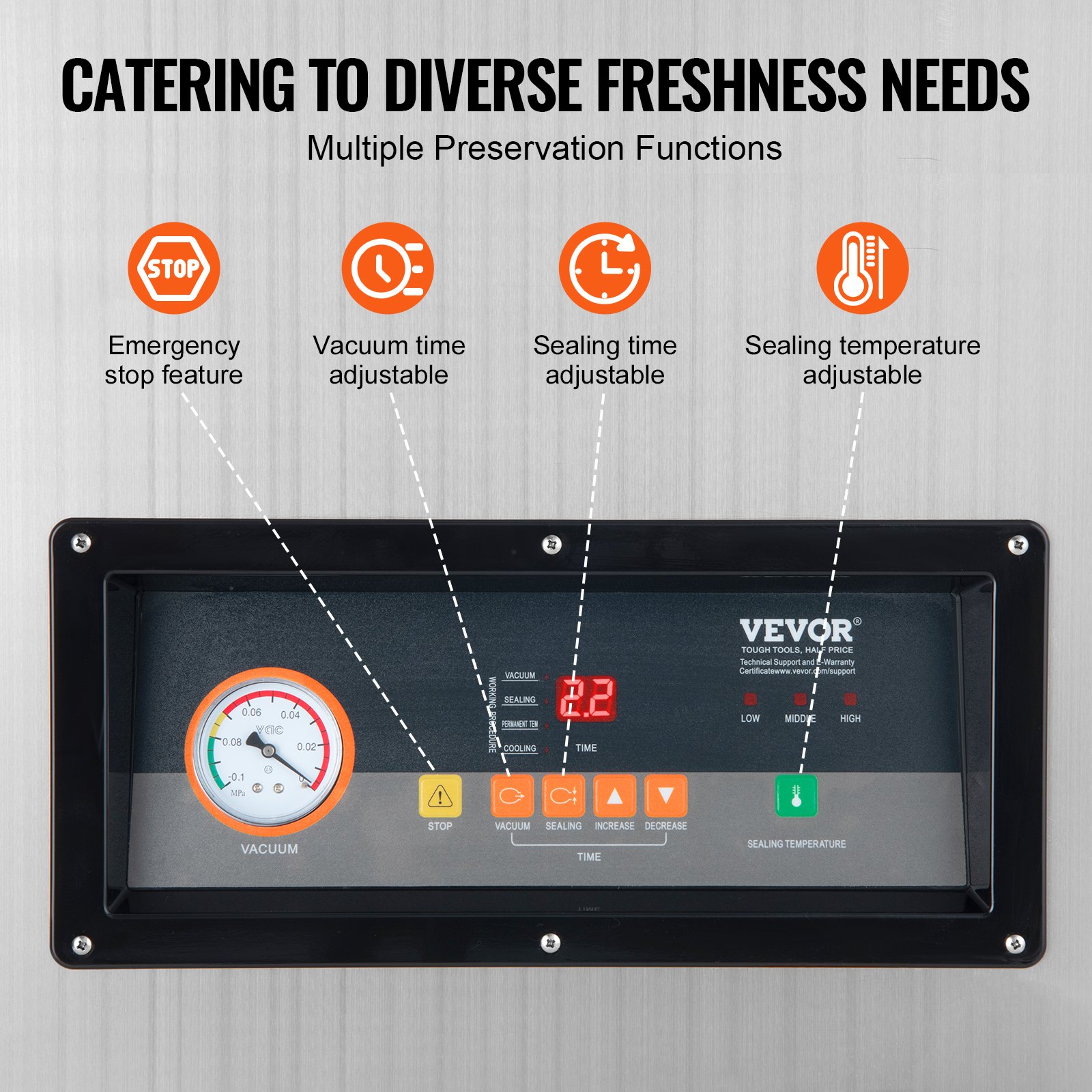 1000W Vacuum Packing Sealing Sealer Machine Extra Deep Fresh DZ-400/2E Automatic