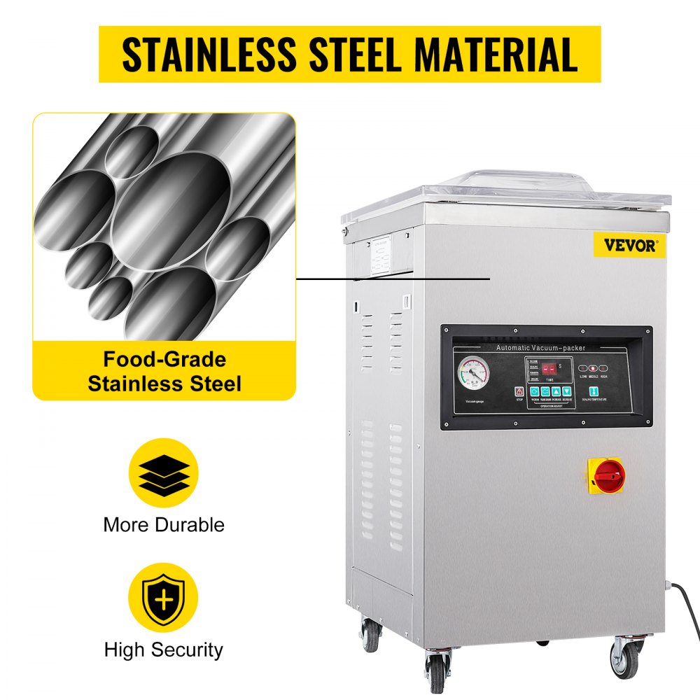 VEVOR Chamber Vacuum Sealer, 600W Sealing Power, Vacuum Packing Machine for Wet Foods, Meats, Marinades and More, Compact Size with 400 mm Sealing Length, Applied in Home Kitchen and Commercial Use