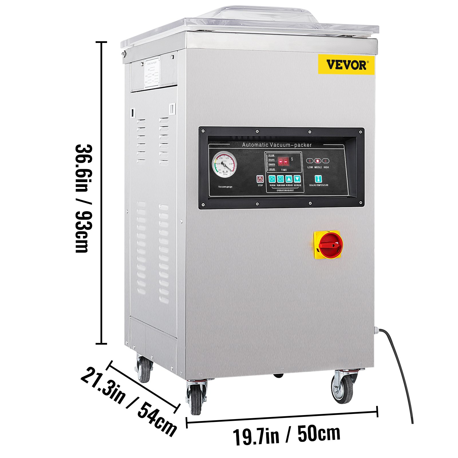 VEVOR Chamber Vacuum Sealer, 600W Sealing Power, Vacuum Packing Machine for Wet Foods, Meats, Marinades and More, Compact Size with 400 mm Sealing Length, Applied in Home Kitchen and Commercial Use