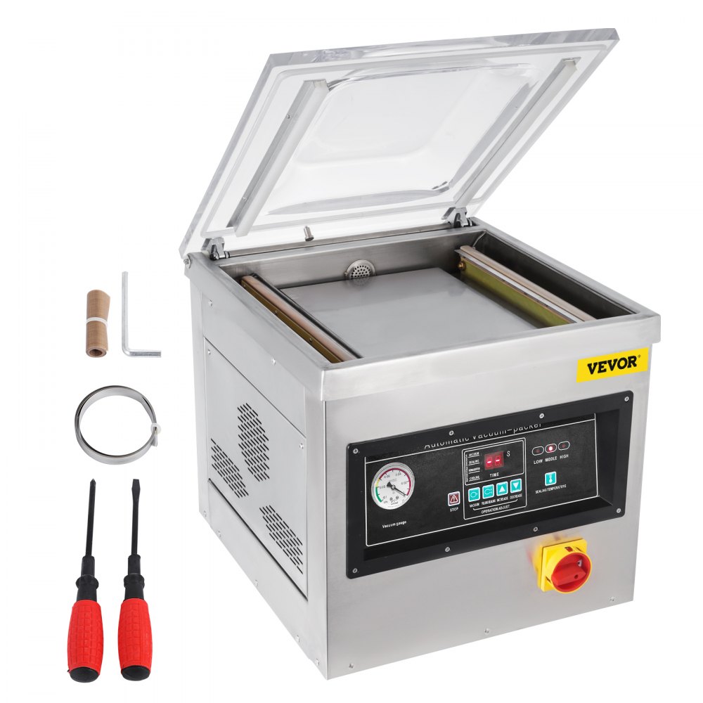 VEVOR Chamber Vacuum Sealer, 600W Sealing Power, Vacuum Packing Machine for Wet Foods, Meats, Marinades and More, Compact Size with 400 mm Sealing Length, Applied in Home Kitchen and Commercial Use