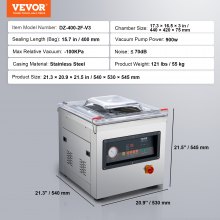 Vevor DZ-400/2F Automatic Vacuum Sealer Food Vacuum Sealing Packing Machine 220V