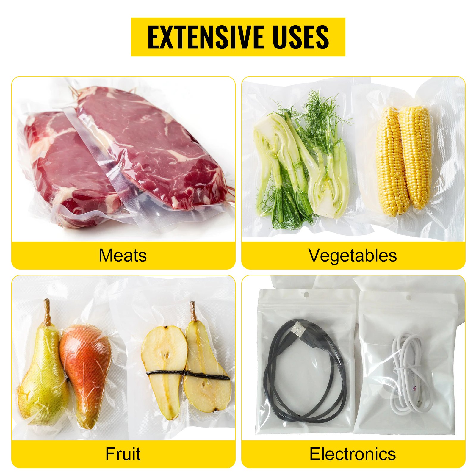 VEVOR Chamber Vacuum Sealer, 600W Sealing Power, Vacuum Packing Machine for Wet Foods, Meats, Marinades and More, Compact Size with 400 mm Sealing Length, Applied in Home Kitchen and Commercial Use