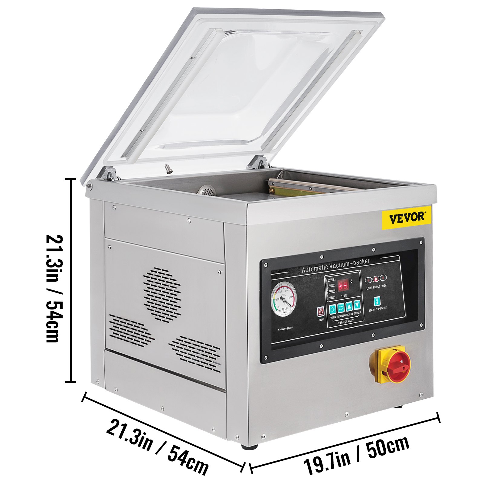 VEVOR Chamber Vacuum Sealer, 600W Sealing Power, Vacuum Packing Machine for Wet Foods, Meats, Marinades and More, Compact Size with 400 mm Sealing Length, Applied in Home Kitchen and Commercial Use
