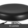 black pu leather seat of VEVOR dental stool with metallic base.