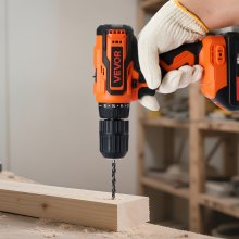 VEVOR Cordless Drill Driver, 1/2 inch Metal Chuck, Dual-Speed Variable, Drill Driver Kit with Lithium Battery and Charger, Belt Clip, for Wood and Metal Drilling, Screw Tightening or Loosening