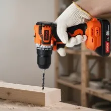 VEVOR Cordless Drill Driver, 1/2 inch Metal Chuck, Brushless Motor, Dual-Speed Variable, Drill Driver Kit with Lithium Battery and Charger, Tool Box, for Wood and Metal Drilling, Screw Driving