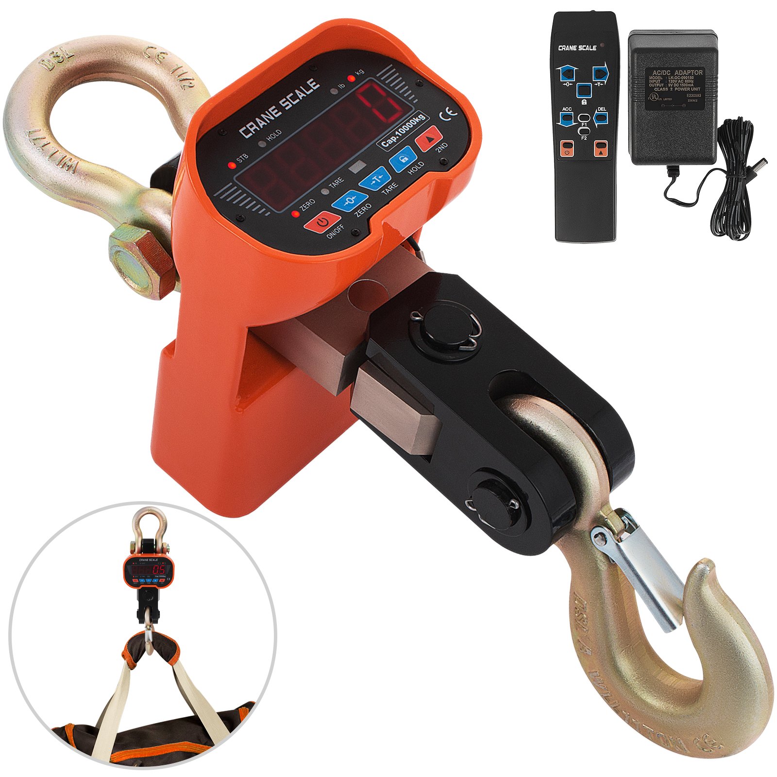 Wireless Remote 20000lb Digital Weighing Crane Scale Hanging Auto Power-off