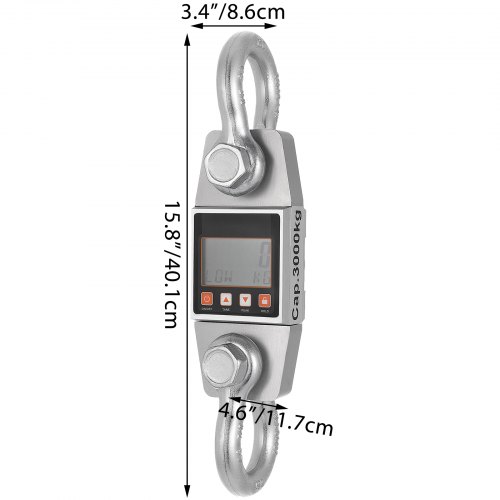 VEVOR Digital Hanging Scale 6600lbs,Crane Scale 3Ton, Heavy Duty Industrial Hanging Scale with Hook, Hanging Scale for Industrial Plants, Workshops and Agricultural Markets