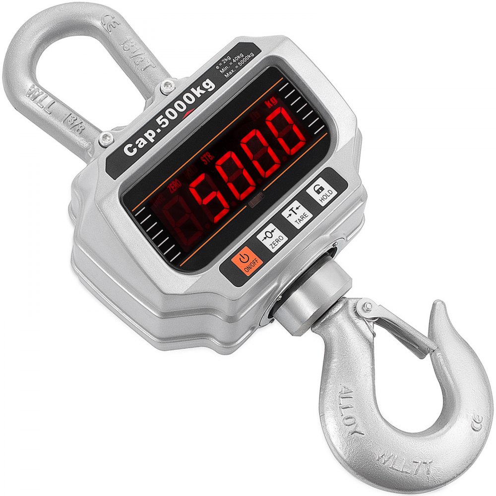 VEVOR Crane Scale 5Ton, Digital Hanging Scale 11000lbs, Heavy Duty Industrial Hanging Scale with Hook for Industrial Plants Workshops Agricultural Markets etc.
