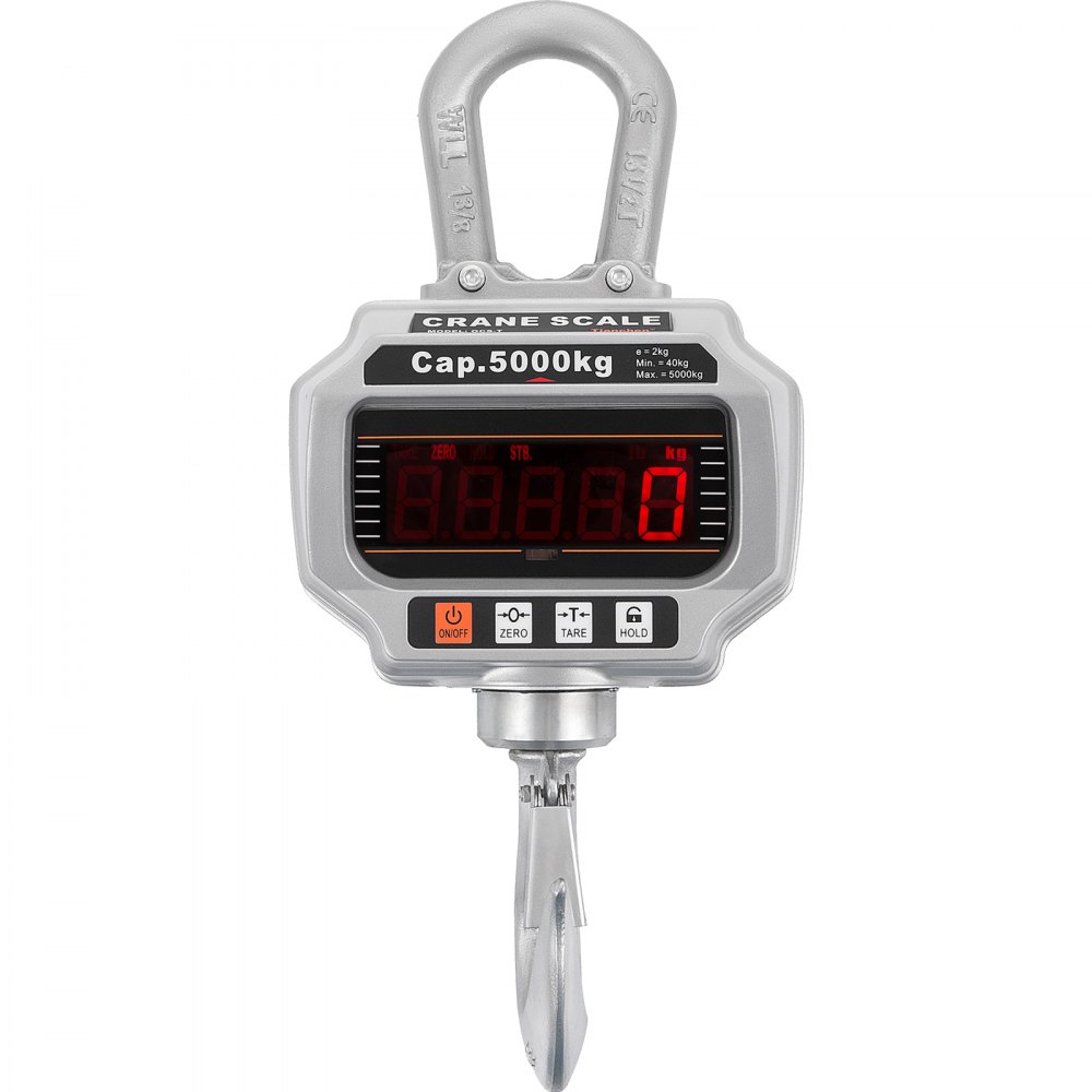 VEVOR Crane Scale 5Ton, Digital Hanging Scale 11000lbs, Heavy Duty Industrial Hanging Scale with Hook for Industrial Plants Workshops Agricultural Markets etc.