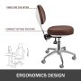 VEVOR Dental Medical Chair for Dentist Doctor's Stool Adjustable Mobile Chair PU Leather (Brown)