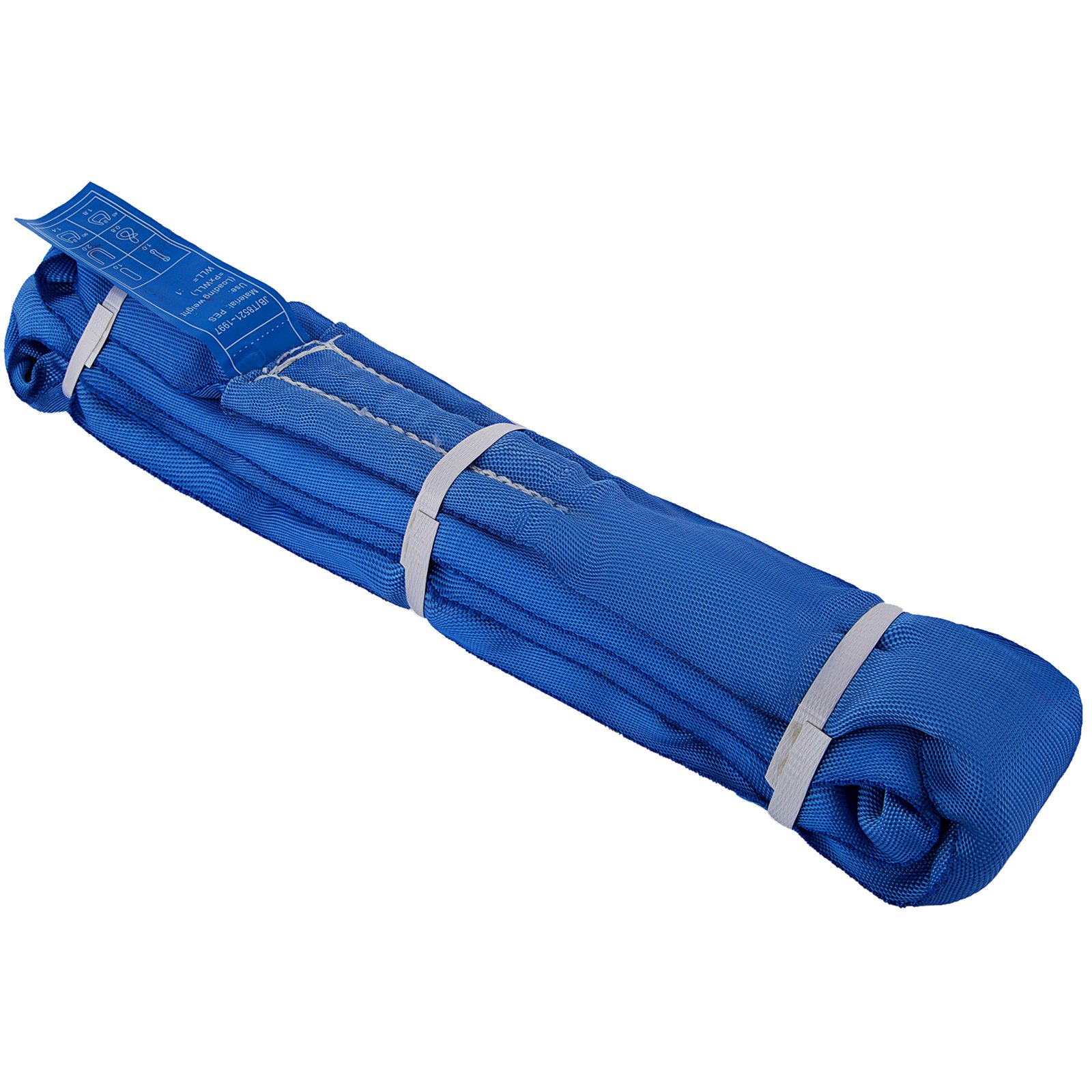19.7ft 17600lbs Endless Round Lifting Sling Blue Polyester Steel