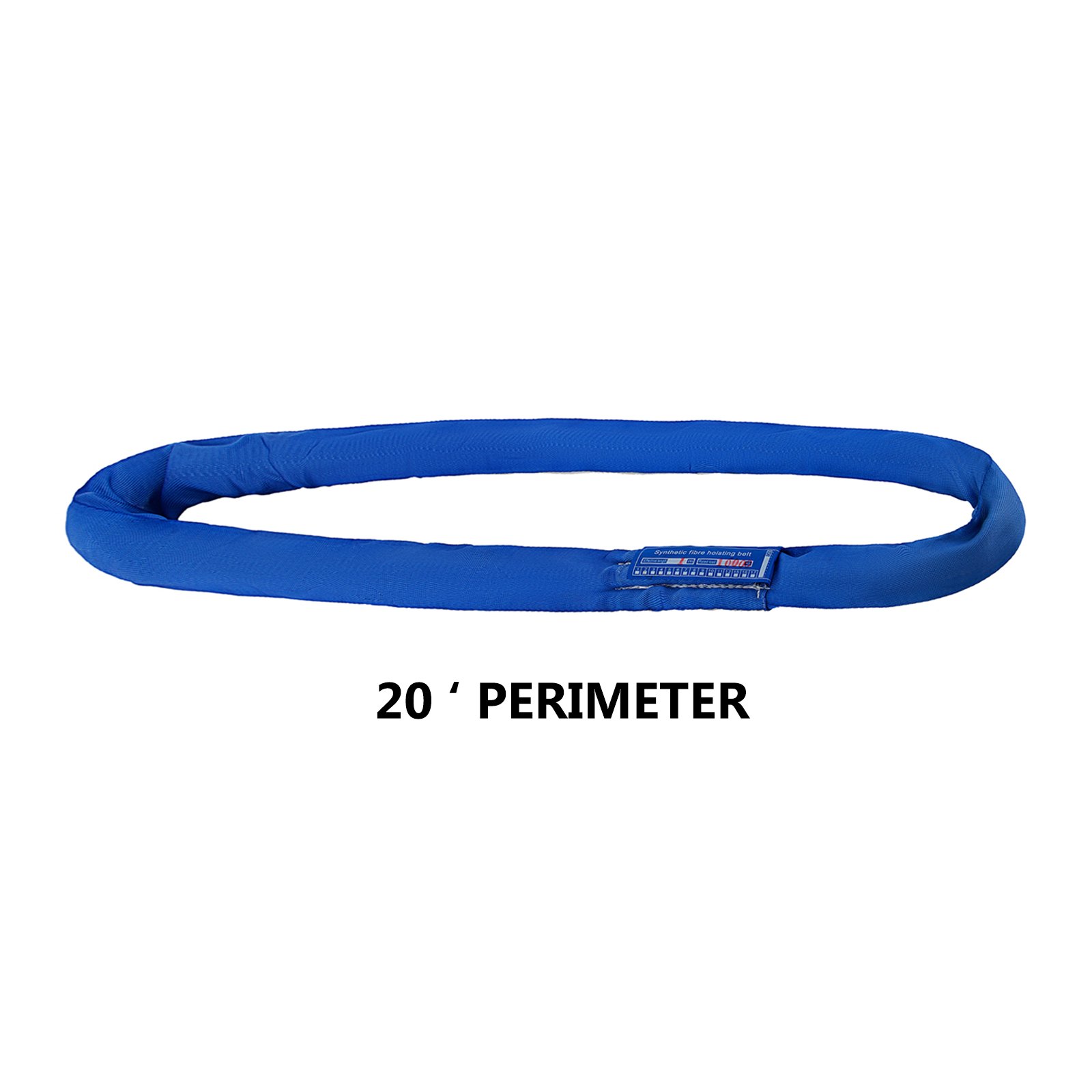 19.7ft 17600lbs Endless Round Lifting Sling Blue Polyester Steel