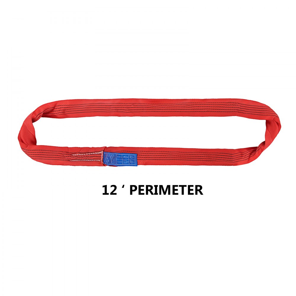 12' Endless Round Lifting Sling For Choke-lifting Cylindrical Objects 11000lbs