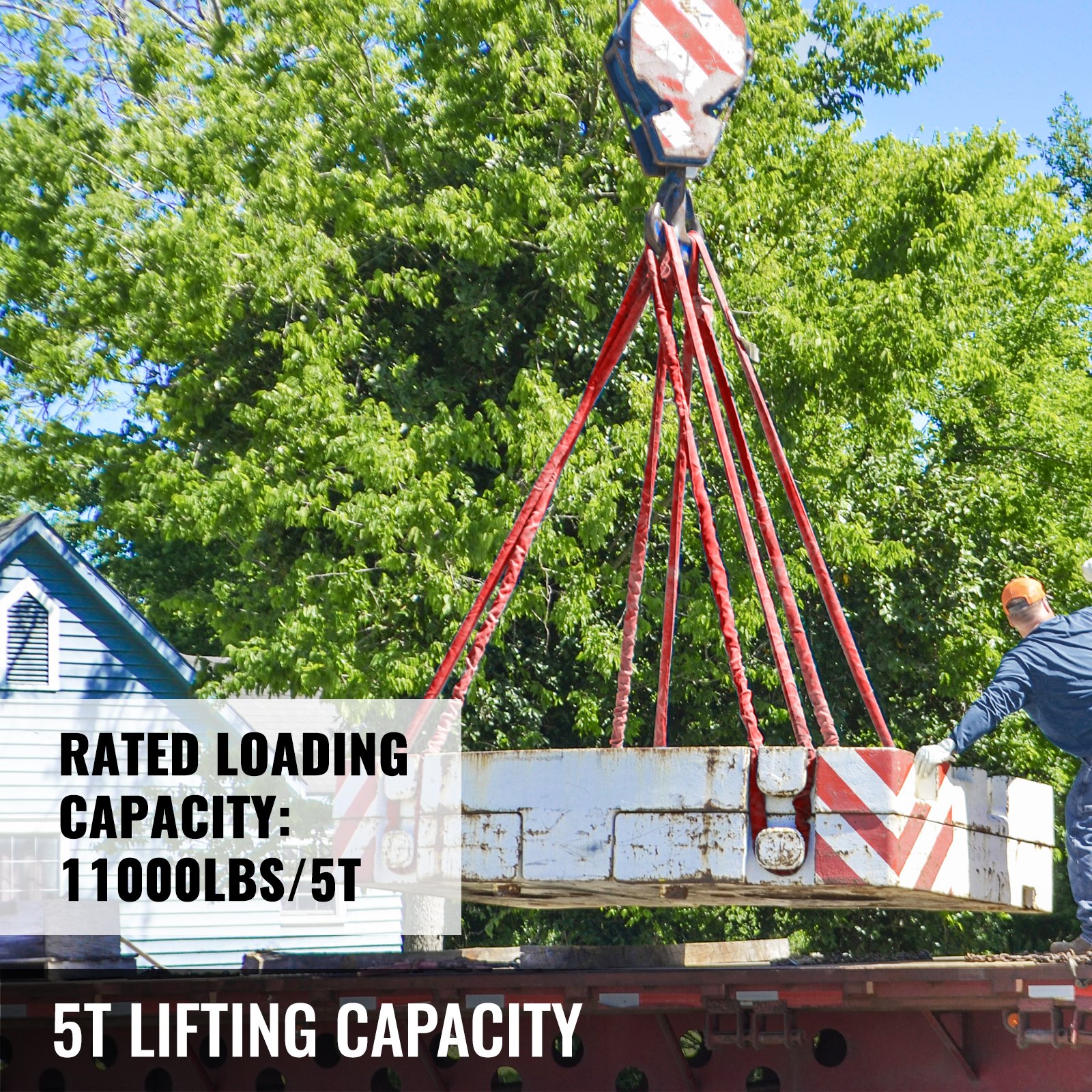 12' Endless Round Lifting Sling For Choke-lifting Cylindrical Objects 11000lbs
