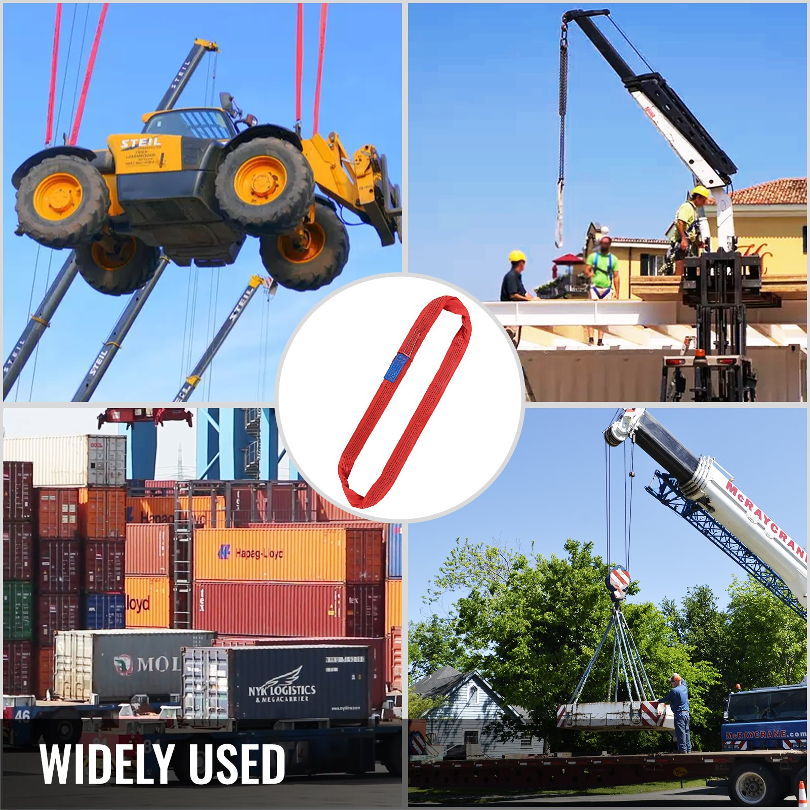 12' Endless Round Lifting Sling For Choke-lifting Cylindrical Objects 11000lbs