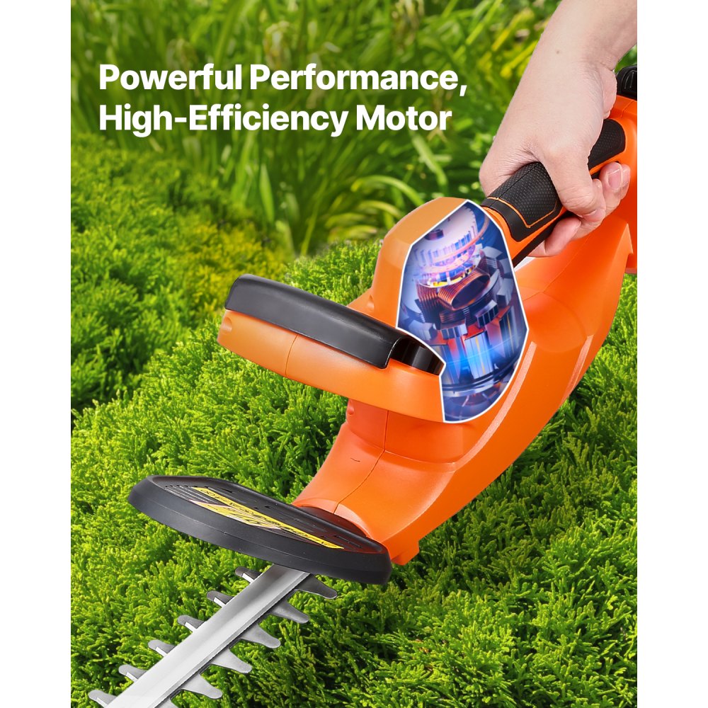 VEVOR Electric Hedge Trimmer, 1200 RPM, Cordless  Hedge Trimmer for Low Branch, 20V 2A Battery, Bush Trimmer with 20 in Dual Action Blade & Secure Design, Gardening Trimmer for Yard Lawn Care