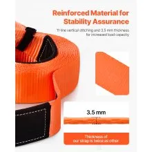 VEVOR Car Tow Cable Towing Strap Rope 36000 lbs 30ft 3-inch Emergency Heavy Duty