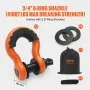 VEVOR Heavy Duty Tow Strap Recovery Kit 3" x 30 ft (MBS-36,000 lbs) Tree Saver Winch Strap, Triple Reinforced Loop & Protective Sleeves & Storage Bag , 3/4" D-Ring Shackles, for Truck Jeep SUV ATV