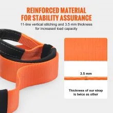 VEVOR Recovery Tow Strap 3 inches, 8 feet 36,000 lbs Break Strength, Triple Reinforced Loop Straps, Tree Saver, Winch Line Extension Strap, Off Road Towing and Recovery, Extreme Weather Resistance