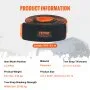 VEVOR Recovery Tow Strap 4" x 30'/10.2 cm x 9.1 m, 46,500 lbs/21,099 kg Break Strength, Triple Reinforced Loop Straps, Tree Saver, Off Road Towing and Recovery, Extreme Weather Resistance, Protective Sleeves & Storage Bag
