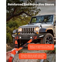 VEVOR Car Tow Cable Towing Strap Rope 36000 lbs 8 ft Emergency Heavy Duty Strap