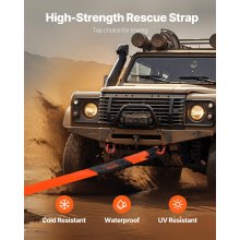 VEVOR Car Tow Cable Towing Strap Rope 36000 lbs 8 ft Emergency Heavy Duty Strap
