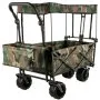 VEVOR Collapsible Wagon Cart Camouflage, Foldable Wagon Cart Removable Canopy 600D Oxford Cloth, Collapsible Wagon Oversized Wheels, Portable Folding Wagon Adjustable Handles, Beach, Garden, Sports