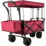 VEVOR - Carrito de jardín plegable extragrande con toldo extraíble, carrito utilitario plegable con ruedas y almacenamiento trasero, carrito para jardín, camping, supermercado, rojo