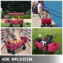 Collapsible Wagon Cart Foldable Wagon Cart W/ Removable Canopy Grocery Cart, Red