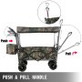 Collapsible Wagon Cart Foldable Wagon Cart W/removable Canopy Folding Camouflage