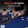 VEVOR 10-spillers sammenleggbart pokerbord, blackjack Texas Holdem pokerbord med polstrede skinner og koppholdere i rustfritt stål, bærbart sammenleggbart kortbrettspill, 84" ovalt kasino-fritidsbord