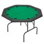 VEVOR Foldable Poker Table, 8 Player 1220 mm Folding Casino Leisure Table with Padded Rails & Cup Holders, Octagonal Portable Game Tables with Felt & Metal Legs, for Texas Hold'em Game and Blackjack