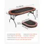 VEVOR Foldable Poker Table, 8 Player 1828.8 mm Folding Casino Leisure Table with Padded Rails & Cup Holders, Oval Portable Game Tables with Felt & Metal Legs, for Texas Hold'em Game and Blackjack