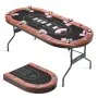 VEVOR Foldable Poker Table, 8 Player 1828.8 mm Folding Casino Leisure Table with Padded Rails & Cup Holders, Oval Portable Game Tables with Felt & Metal Legs, for Texas Hold'em Game and Blackjack