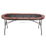 VEVOR Foldable Poker Table, 8 Player 1828.8 mm Folding Casino Leisure Table with Padded Rails & Cup Holders, Oval Portable Game Tables with Felt & Metal Legs, for Texas Hold'em Game and Blackjack