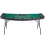 VEVOR Foldable Poker Table, 7 Player 72 in Folding Casino Leisure Table with Padded Rails & Cup Holders, Semi-oval Portable Game Tables with Felt & Metal Legs, for Texas Hold'em Game and Blackjack