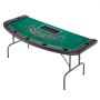 VEVOR Foldable Poker Table, 7 Player 72 in Folding Casino Leisure Table with Padded Rails & Cup Holders, Semi-oval Portable Game Tables with Felt & Metal Legs, for Texas Hold'em Game and Blackjack