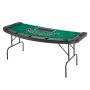 VEVOR Foldable Poker Table, 7 Player 72 in Folding Casino Leisure Table with Padded Rails & Cup Holders, Semi-oval Portable Game Tables with Felt & Metal Legs, for Texas Hold'em Game and Blackjack