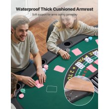 72 in Semi-oval Folding Poker Table Foldable 7 Player Casino Texas Holdem Table