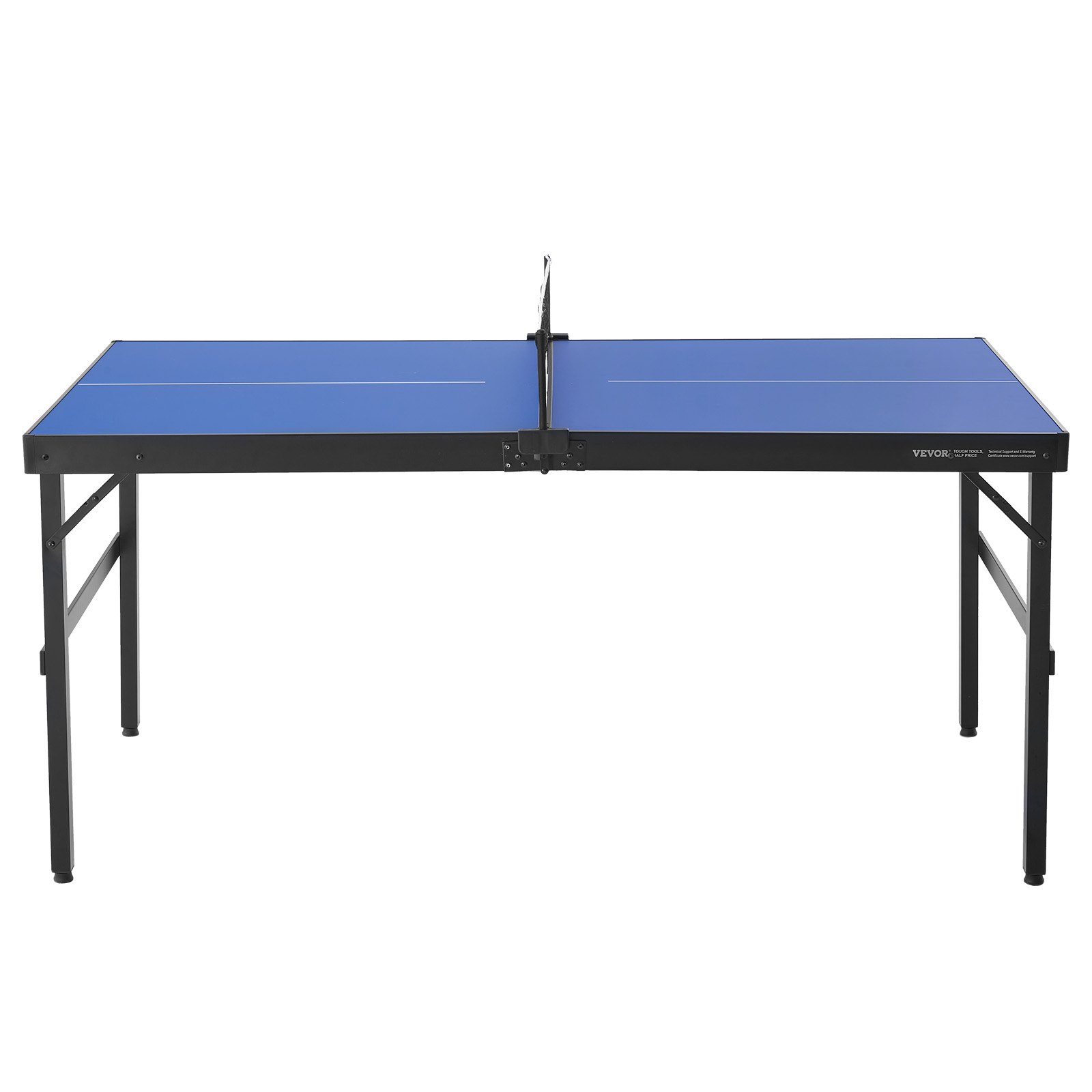 VEVOR Ping Pong Table, Mid-Size Table Tennis Game, Indoor MDF Table Tennis Table, Foldable Portable Complete Ping Pong Table Set with Net, 2 Paddles, 3 Balls, Carry Bag, Handle (No Assembly Required)