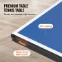 VEVOR Ping Pong Table, Professional Table Tennis Game, Indoor MDF Portable Table Tennis Table, Foldable Ping Pong Table with Quick Clamp Net and Lockable Wheels, 10 Minute Easy Assembly, 18mm Tabletops