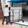 VEVOR Ping Pong Table, Professional Table Tennis Game, Indoor/Outdoor All Weather Aluminum Table Tennis Table, Portable Foldable Table with Quick Clamp Net & Large Lockable Wheels, 10 Minute Assembly
