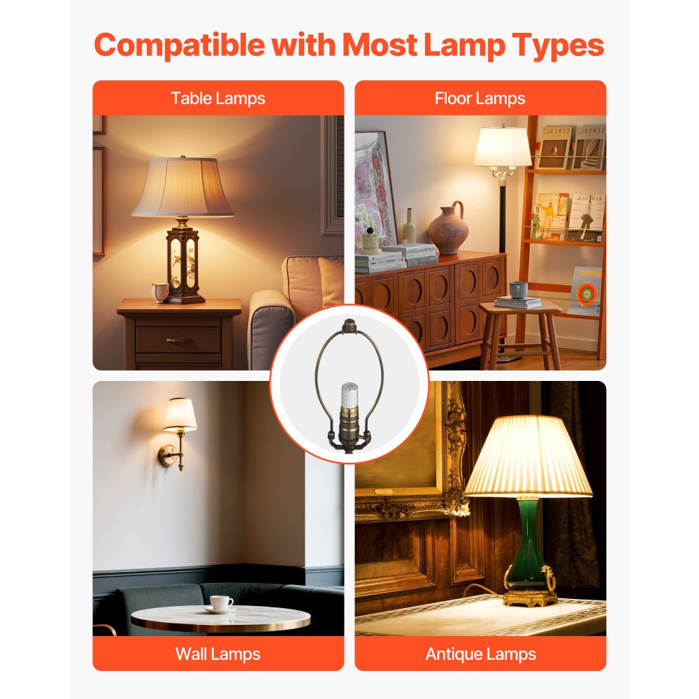 VEVOR Lamp Rewire Kit, E26 Lamp Socket with 12 ft Matching Cord, Antique Bronze Finish, Lamps Making Kit with All Essential Hardware, Light Wiring Kits for Table & Floor Lamps, DIY Rewire or Repair